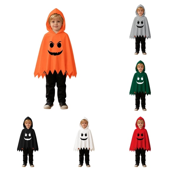 XIYON Boy Halloween Outfit Boys Cute Hooded Cape and Black Pant Set Funny Outfit for Kids Holiday Party