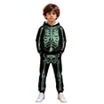 thumbnail image 1 of XIYON Boy Halloween Outfit Skeleton Pullover Hoodie and Sweatpants Cozy 2 Piece Sweatsuit Fall Winter Casual Outfit, 1 of 6