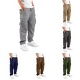 thumbnail image 1 of XIYON Boys Cargo Pants Kids Cargo Pants With Multiple Pockets Comfortable Casual Trousers For Boys And Outdoor Play And Daily Wear Beach Trousers, 1 of 5