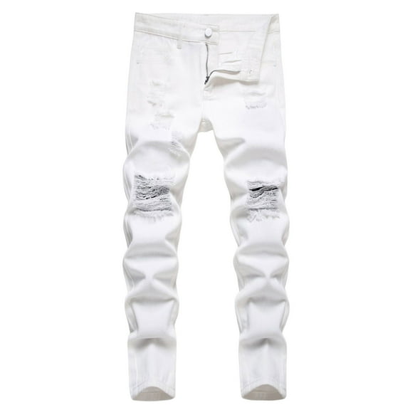 XIYON Boys Jeans Boy's Distressed Jeans High Street Fashion Casual Long Pants For Kids Comfortable Stretch Denim Trousers Spring Autumn 6-7 Years
