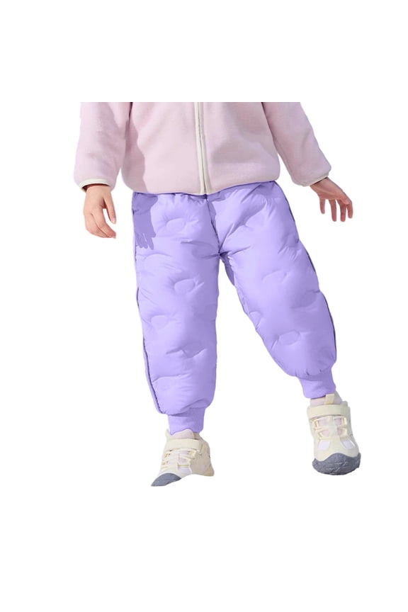 Boys Pants Winter Thermal Down Pants With Adjustable Cuffs For Outdoor Cold Weather Play And School Activities Trousers Fashion 3-4 Years