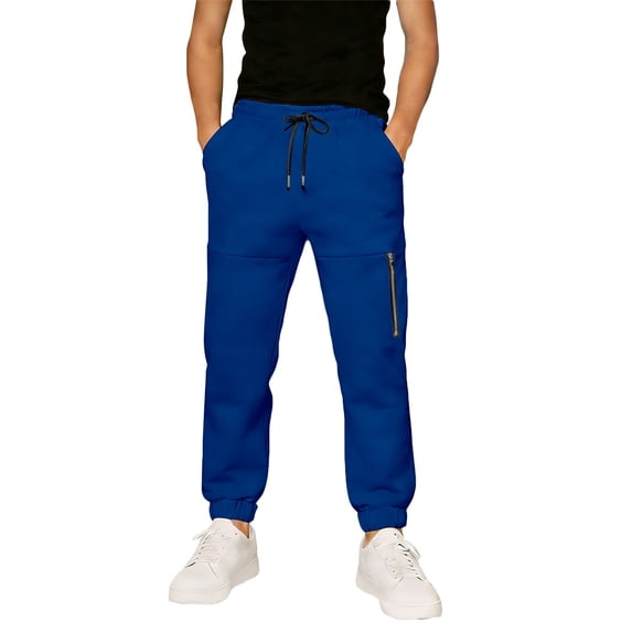 XIYON Boys Sweatpants Casual Jogger Pants With Zipper Ankle Cuffs Loose Fit Sports Sweatpants For Kids Comfortable Playwear Fashion 13-14 Years