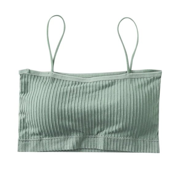 XIYON Bras For Women Fashion Women Sleeveless Striped Bra Padded Tank Tops Spaghetti Strap Bralette Crop Top Bras Comfort
