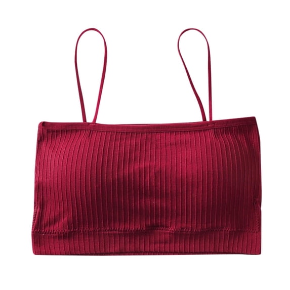 XIYON Bras For Women Fashion Women Sleeveless Striped Bra Padded Tank Tops Spaghetti Strap Bralette Crop Top Bras Comfortable
