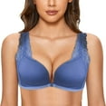 thumbnail image 1 of XIYON Bras For Women Front Closure Bra Racerback Plus Size Unlined Underwire Full Coverage Bras Comfortable, 1 of 6