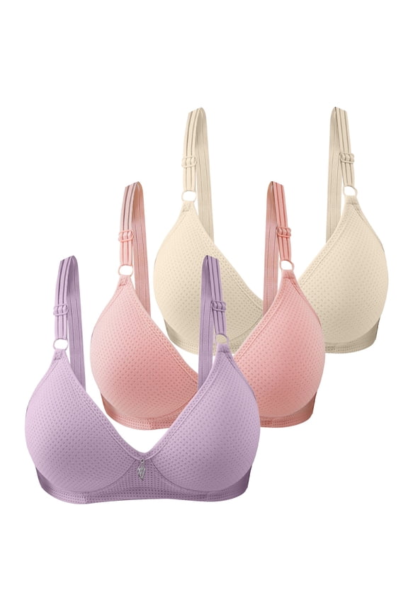 Bras For Women Front Side Buckle Lace Edge No Underwire Movement Seamless Gathering Adjustment Yoga Sleep Large Bra Comfort