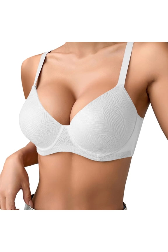 Bras For Women Ladies Thin Solid Color Comfortable Breathable Push Up Bra With Underwire Triple Bra Comforable Everyday Bra