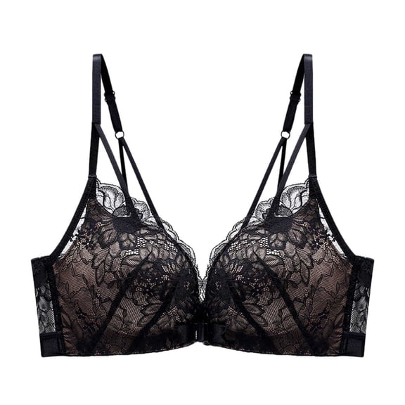 XIYON Bras For Women No Underwire Womens Front Close Bra T Back Plus Size Seamless Unlined Bra For Large Bust Comfy Bra