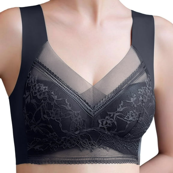 XIYON Bras For Women Thin Comfortable Full Cup Woman Gathered No Underwire Upper Support Pair Bra Vest Lace Bra Comfort