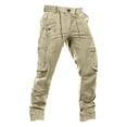 thumbnail image 1 of XIYON Cargo Pants For Men Elastic Waist Joggers Comfortable Pants For Daily Wear Home Outdoor Walking Slim Fit Solid Color Trousers, 1 of 3