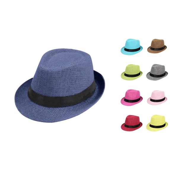XIYON Children Kids Boys Girls Summer Hat Color Block Wide Brim Lightweight Breathable Cap For Casual Daily Wear,Navy,One Size