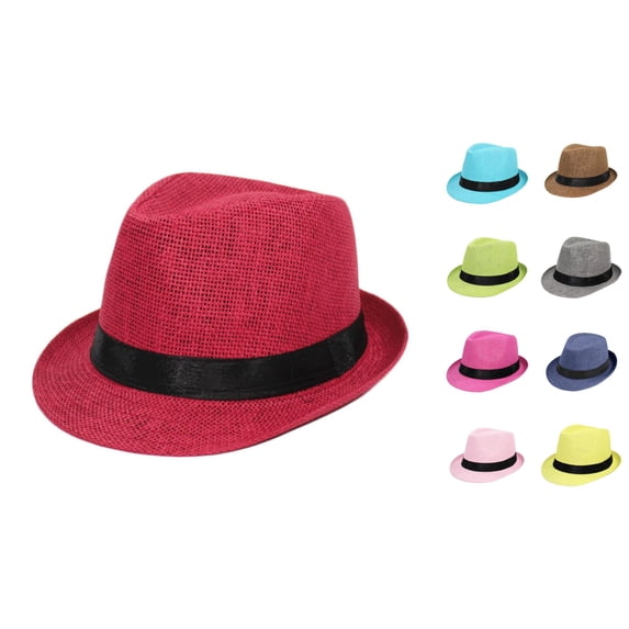 XIYON Children Kids Boys Girls Summer Hat Color Block Wide Brim Lightweight Breathable Cap For Casual Daily Wear,Red,One Size