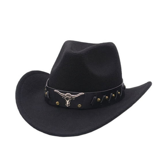 XIYON Cowboy Hat For Women Men Woolen Big Brimmed Hat Classic Cowboy Hats Classics