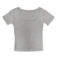 thumbnail image 1 of XIYON Crop Tops For Girls Short Sleeve Shirt Girls Summer Tops Crewneck Solid Color Slim Fit Tops Basic Tee Fashion, 1 of 5
