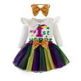 thumbnail image 1 of XIYON Cute Clothes For Girls Carnival Girls Outfit Long Sleeve Bodysuit With Colorful Tutu Skirt Playful Toddler For Baby Girls Party Wear Tutu Dress And Top 9-12 Months, 1 of 9