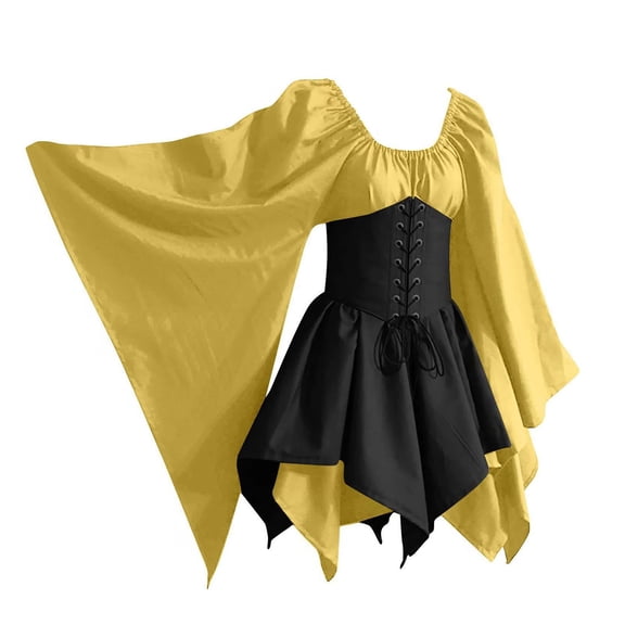 XIYON Dresses For Women Elegant Maxi Dress For Bohemian Long Sleeve Flowy Party Gown With Floral Embroidery Details Vacation