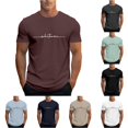 thumbnail image 1 of XIYON Father's Day T Shirts for Men Short Sleeve Round Neck Letter Print Summer Breathable Fashion Tee Top For Casual Daily Wear And Outdoor Activities,Brown,XXXXL, 1 of 4