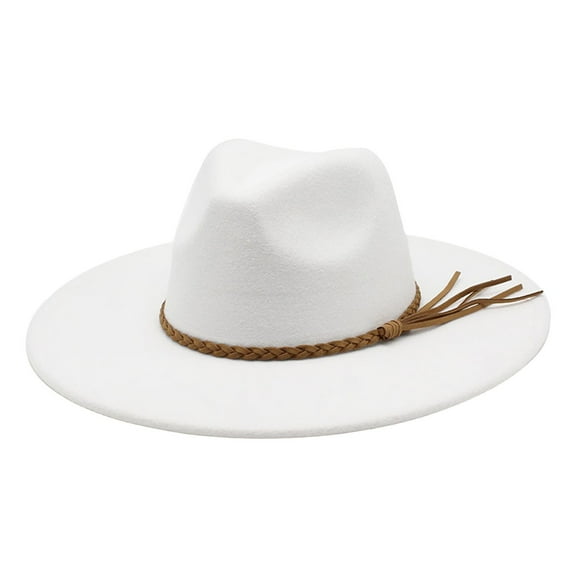 XIYON Fedora Hats Outdoor Leisure Large Brim Design Stylish Solid Color Hat Every Season Classics