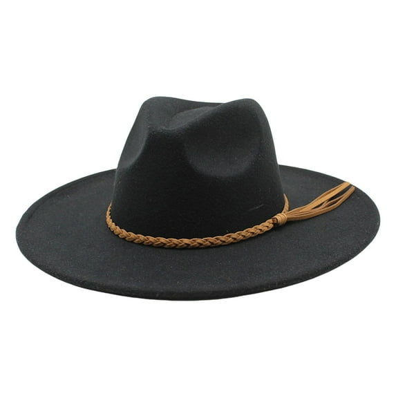 XIYON Fedora Hats Outdoor Leisure Large Brim Design Stylish Solid Color Hat Every Season Classics