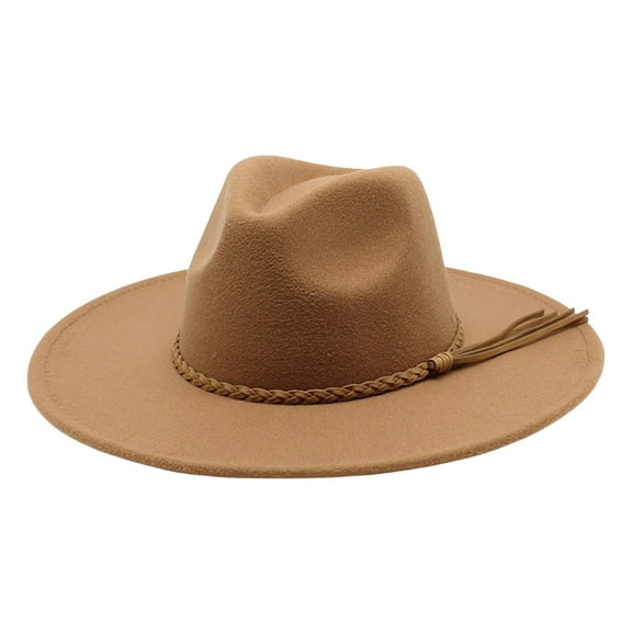 XIYON Fedora Hats Outdoor Leisure Large Brim Design Stylish Solid Color Hat Every Season Classics