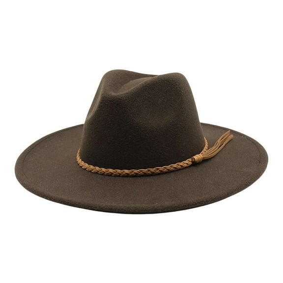 XIYON Fedora Hats Outdoor Leisure Large Brim Design Stylish Solid Color Hat Every Season Classics