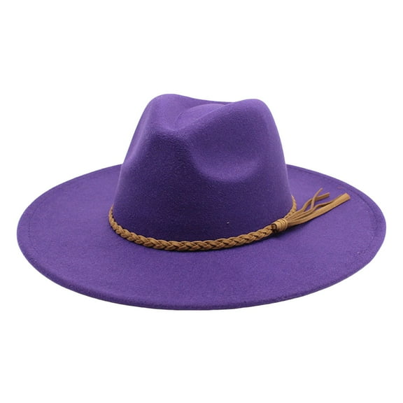XIYON Fedora Hats Outdoor Leisure Large Brim Design Stylish Solid Color Hat Every Season Fashion