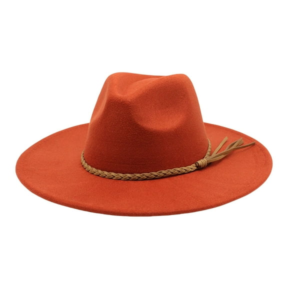 XIYON Fedora Hats Outdoor Leisure Large Brim Design Stylish Solid Color Hat Every Season Fashion