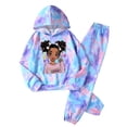 thumbnail image 1 of XIYON Girl Clothes Cool Girl Tie Dye Printed Long Sleeve Top And Pants Outfit For Girls Fall 9-10 Years, 1 of 7