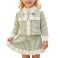 thumbnail image 1 of XIYON Girl Clothes Girls Knit Cardigan And Skirt Autumn 2 Piece Outfit Toddler Baby Girl Knit Sweater Dress 3-4 Years, 1 of 7