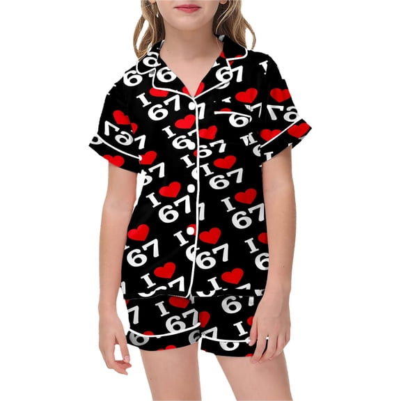 XIYON Girls Clothing Set Floral Printed Long Sleeve Top And Pants Soft Homewear For Kids Comfortable Loungewear Outfit 8-9 Years