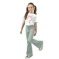 thumbnail image 1 of XIYON Girls Clothing Set Stylish Girls Casual Outfit With Bow Printed And Flared Pants 2 Piece Toddler Comfy Daily Wear 9-10 Years, 1 of 5