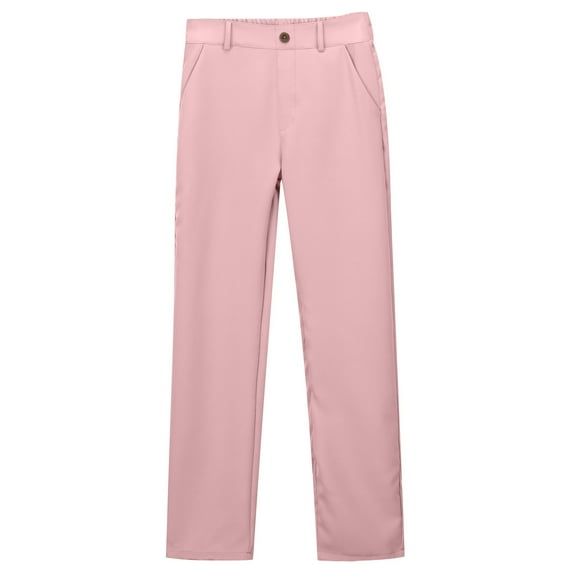 XIYON Girls Dress Pants Girl's And Kids Dress Pants High Stretchy Trousers Solid Color Preppy Clothes For Girl's 14-15 Years