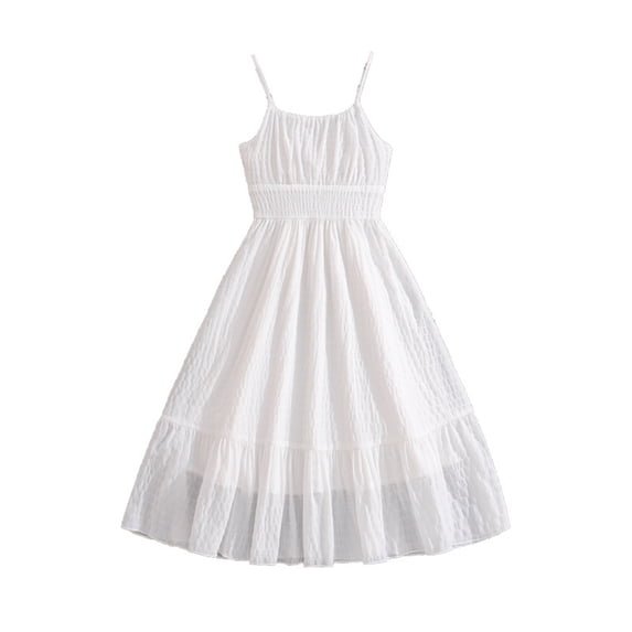 XIYON Girls Dresses Kids Elegant Girls Summer Dress Fashionable Sleeveless Tank Waist Maxi Dress For Teenage Youth Casual Party Wear Beach Party Sundress