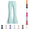 thumbnail image 1 of XIYON Girls Flare Pants Casual High Waist Bell Bottoms Kids Solid Color Comfort Trousers Everyday Wear 7-8 Years, 1 of 7