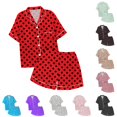 thumbnail image 1 of XIYON Girls Pajamas Set Children's Polka Dot Short Sleeved Button Up Top Shorts Pajama Set Nightwear Sleepwear Classic 2-3 Years, 1 of 4