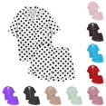 thumbnail image 1 of XIYON Girls Pajamas Set Children's Polka Dot Short Sleeved Button Up Top Shorts Pajama Set Nightwear Sleepwear Loungewear 10-11 Years, 1 of 4