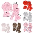 thumbnail image 1 of XIYON Girls Pajamas Set Leopard Print 7 Pcs Sleepwear Loungewear Outfit For Kids Comfortable Homewear Classic 10-11 Years, 1 of 3