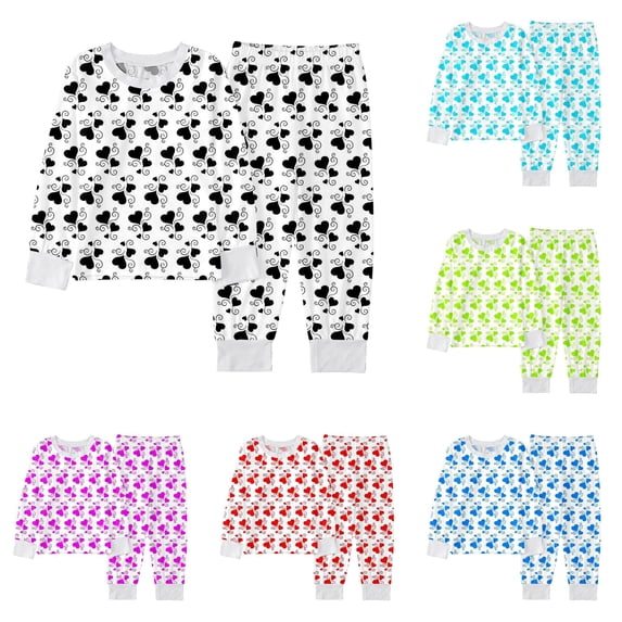 XIYON Girls Pajamas Set Themed Kids Cute Print Sleepwear Cozy Flannel Loungewear Two Piece Outfit Homewear 4-5 Years