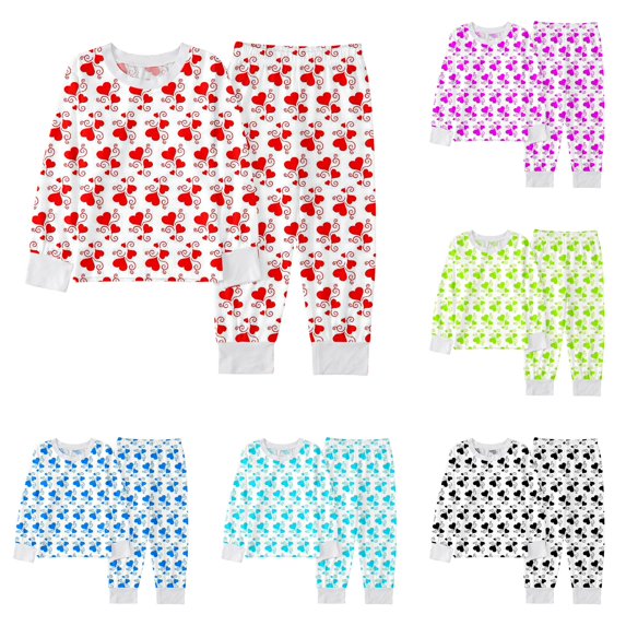 XIYON Girls Pajamas Set Themed Kids Cute Print Sleepwear Cozy Flannel Loungewear Two Piece Outfit Loungewear 6-7 Years