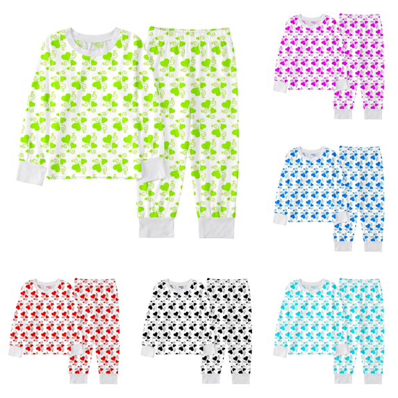 XIYON Girls Pajamas Set Themed Kids Cute Print Sleepwear Cozy Flannel Loungewear Two Piece Outfit Loungewear 9-10 Years