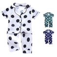 thumbnail image 1 of XIYON Girls Pajamas Set Toddler Girls Dot Print Short Sleeve Tops And Pants Sleepwear Outfits Homewear 2-3 Years, 1 of 5