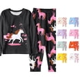 thumbnail image 1 of XIYON Girls Pajamas Set Winter Long Sleeve Sleepwear Top And Pants Comfortable Loungewear For Kids Soft Two Piece Outfit Homewear 6-7 Years, 1 of 5