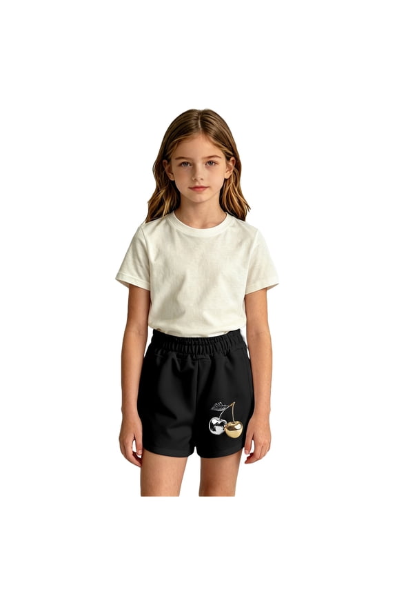 Girls Shorts Summer Girls Loose Fit Feel Cute Printed Casual Shorts For Play And Daily Comfort Elastic Waist Vacation Clothes 2-3 Years
