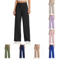 thumbnail image 1 of XIYON Girls Uniform Pants Kids Stretchy Straight Leg Pants Elastic Waist with Pockets School Preppy Clothes Back to School 7-8 Years, 1 of 6