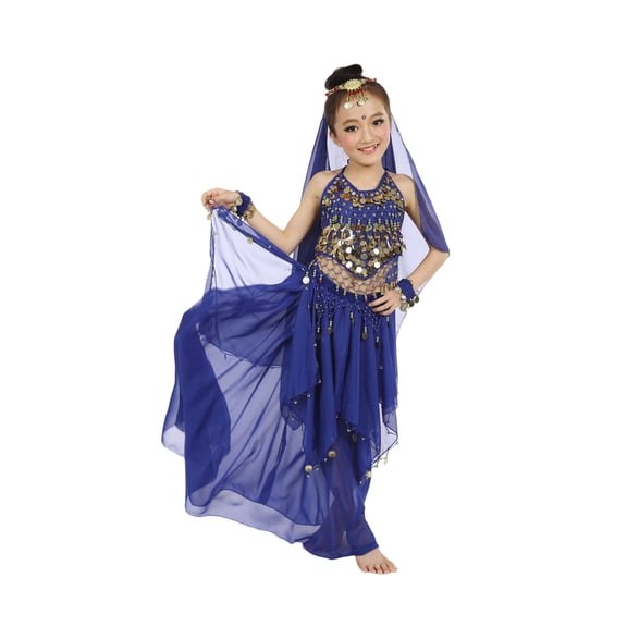 XIYON Kids Girl Clothes Exotic Dance For Girls Belly Dancing Performance Outfit With Long Skirt Party Dress Up Outfit Lovely Clothes