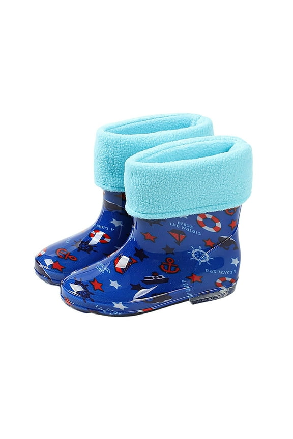 Kids Rain Boots For Girls Winter Boots With Warm Comfortable Rubber Booties Toddler Outdoor Play Shoes 3-3.5 Years