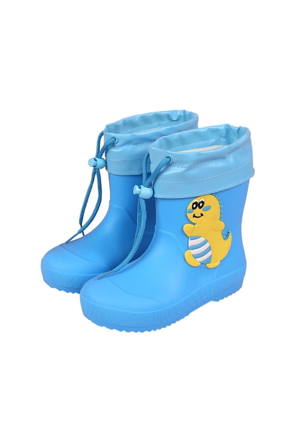Kids Rain Boots Girls With Removable Cute Bunny Dinosaur Design Soft Sole Toddler Boots For Daily Wear Spring Fall 18-24 Months