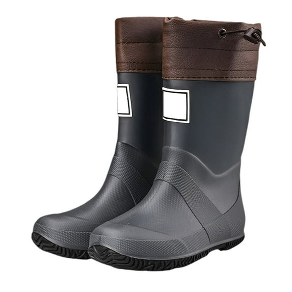 XIYON Kids Rainboots Boys Girls Outdoor Rain Boots For Hiking Camping Adventure Comfortable Mid High Calf Rubber Boots 12-12.5 Years