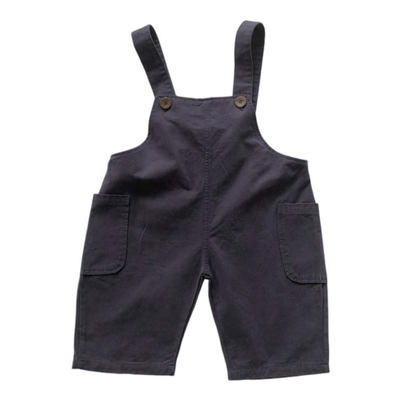 XIYON Kids Suspenders Western Style Pocket Bib Pants Men's And Women's Fashion Loose Cropped Pants Cute