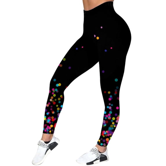 XIYON Leggings For Women High Waisted Tummy Control Sports Yoga Pants Colorful Printed Fashion Soft Comfortable